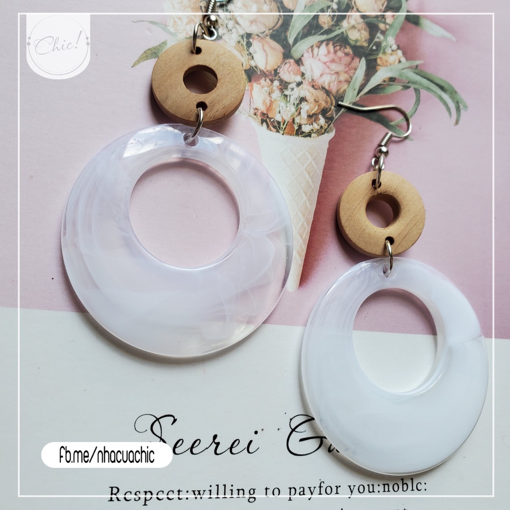 Hoa Tai Nữ Tròn Bản To, Nổi Bật, Bông Tai Bản To