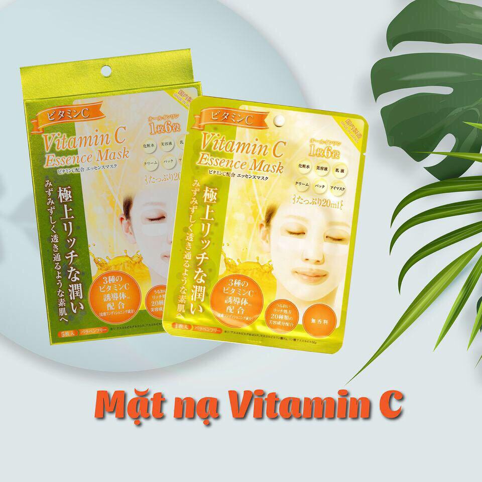 Mặt Nạ Dưỡng Da Cao Cấp, Dưỡng Ẩm, Trắng Da G-Vitamin C Essence Mask Nội Địa Nhật Bản