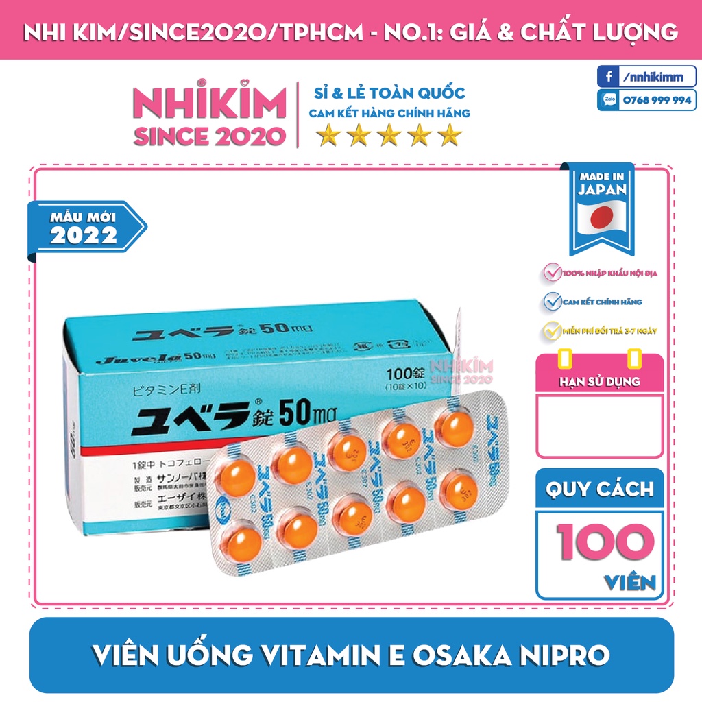 Viên Uống Vitamin E Osaka Nipro 100 Viên Nhật Bản