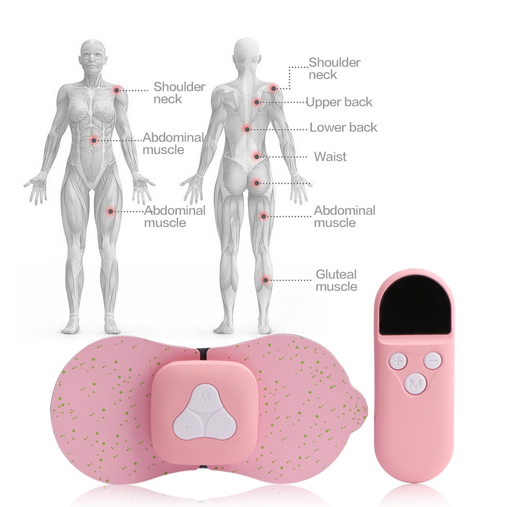 Salorie USB Rechargeable TENS EMS Body Massager Wireless Neck Back Massager Muscle Stimulator Massage Device Physiotherapy Relaxation