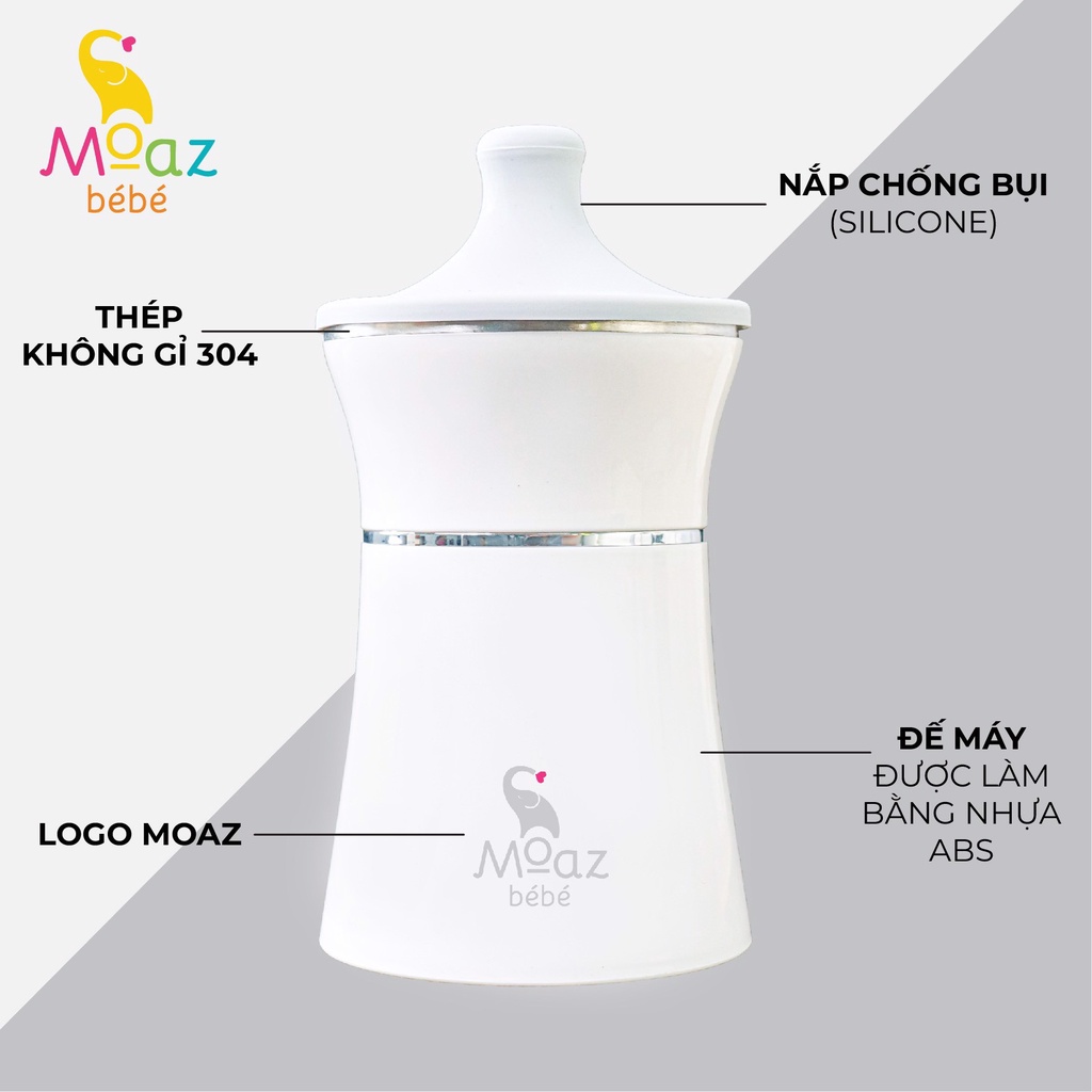 Máy hâm sữa di động không dây MOAZ BÉBÉ MB041 , Máy ủ bình sữa cầm tay cho bé -Tặng kèm 4 cổ nối bình sữak