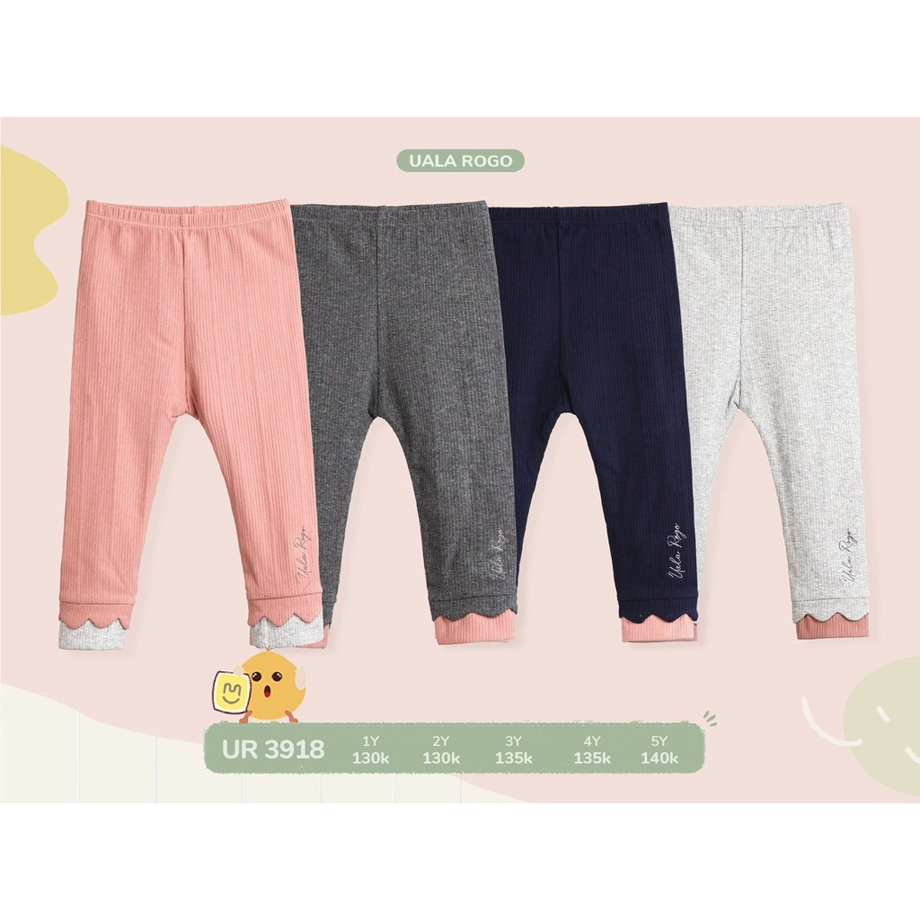 Quần Legging Cho Bé Gái Cotton Tăm Ualarogo