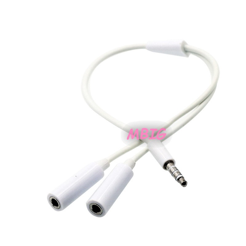 MG 3.5mm Jack Earphone Splitter Adapter 1 Male to 2 Female Extension Audio Cable for iPhone 6s Plus Samsung S7 @vn