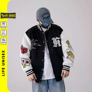 Áo khoác bomber dù THẦN BÀI nam nữ form rộng Unisex 2 lớp Chống Nắng Siêu Hot ulzzang Jacket Bomber Life Unisex