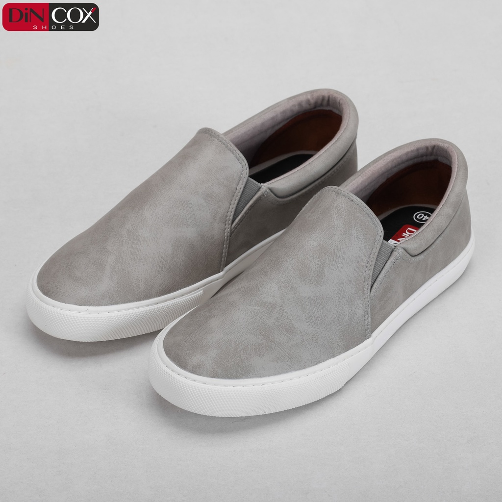 [MÃ WABR1512 GIẢM 12% ĐH 99K ]Giày Lười Sneaker Da Nam DINCOX C38 Đơn Giản, Lịch Lãm Grey