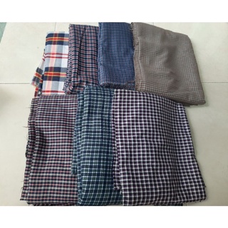 Vải kate thô sọc tối