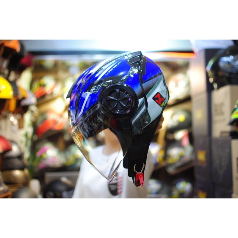 CHÍNH HÃNG. Mũ bảo hiểm 3/4 ROC 06 tem Moto Xanh GP
