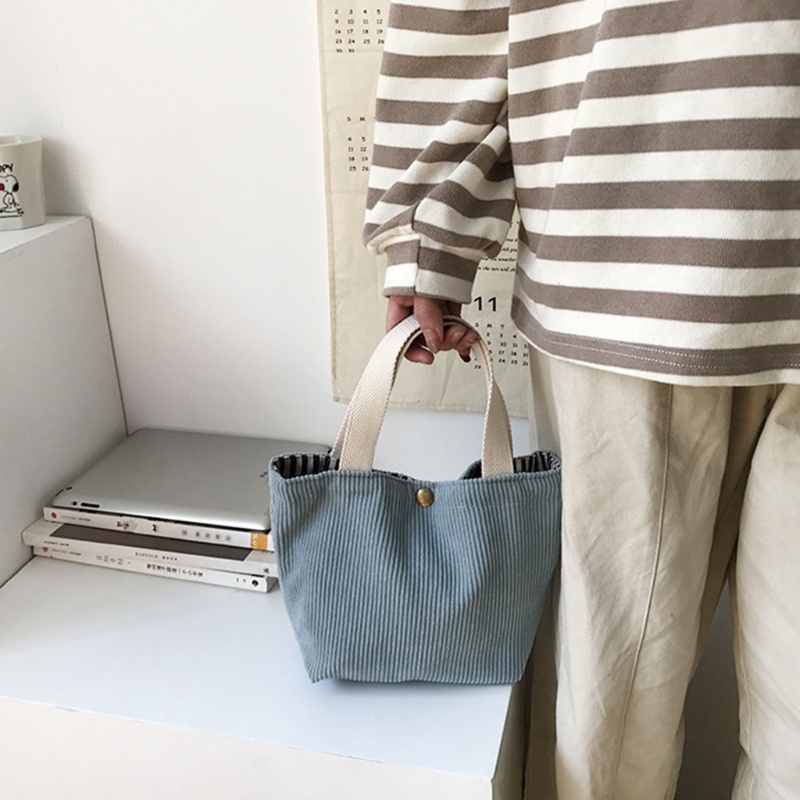 Túi Tote Đựng Hộp Cơm Trưa Bằng Vải Nhung Có Thể Tái Sử Dụng Thời Trang Cho Nữ
