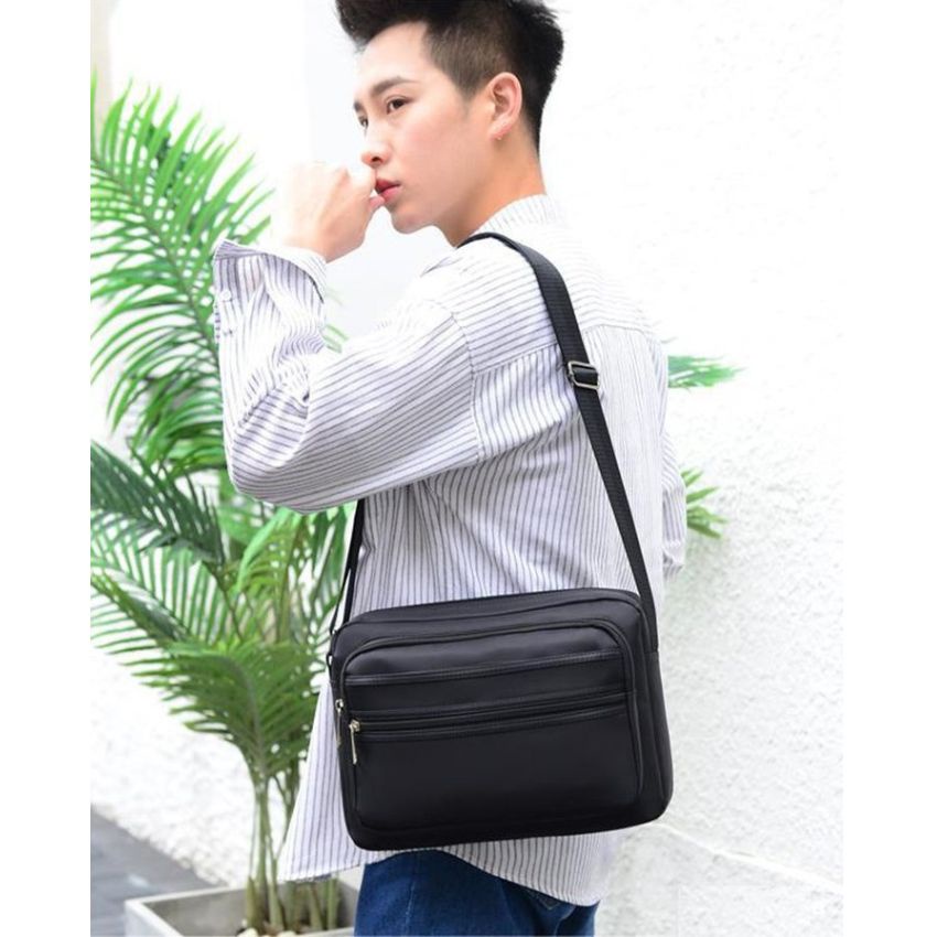 Túi xách đeo chéo, đeo vai nam thời trang Hàn Quốc cao cấp size 27cm chất liệu vải dù lạnh cao cấp với nhiều màu sắc