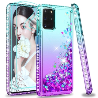 Ốp điện thoại kim tuyến nước trái tim cho Samsung Galaxy Note 10 Lite S8 S9 Plus S10 Lite A6 Plus A7 2018 A750 A5 2017