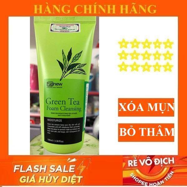 BENEW GREEN TEA FOAM CLEANSING hàn quốc 100ml/Hộp sữa rửa mặt trà xanh - HÀNG CHÍNH HÃNG