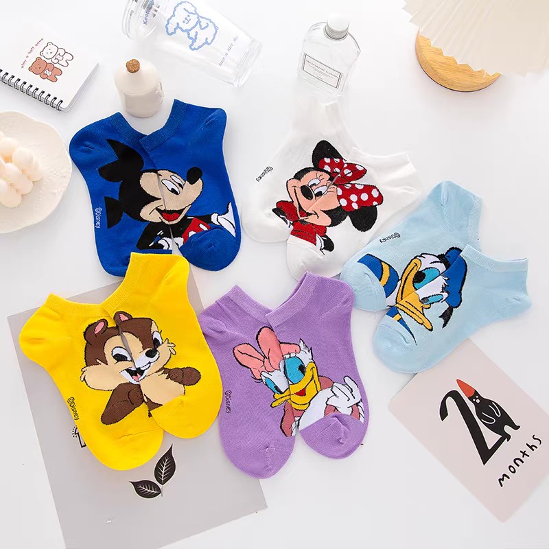 Tất vớ chân nữ cổ ngắn thoáng khí họa tiết DISNEY Mickey Donald dễ thương TNMickey01