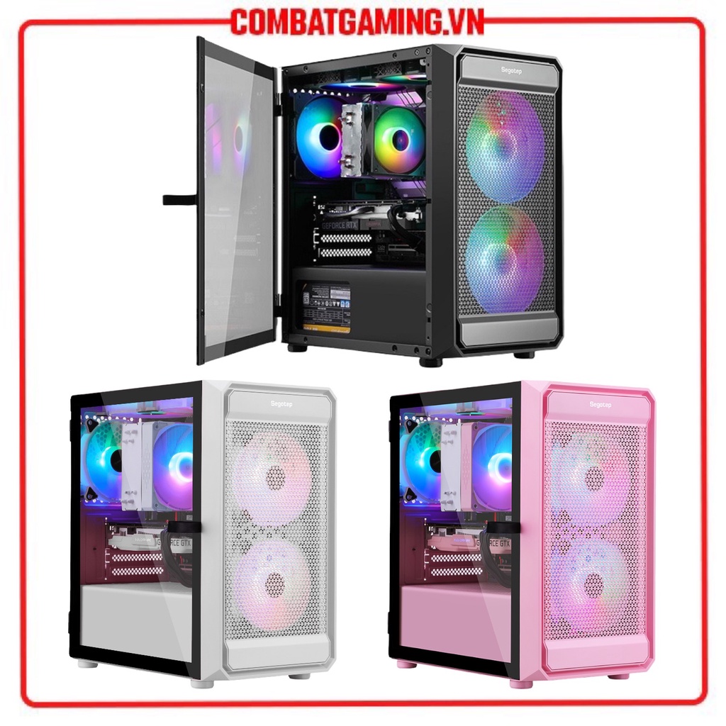 Vỏ Thùng Máy Tính Segotep Artist 2F Black/White/Pink