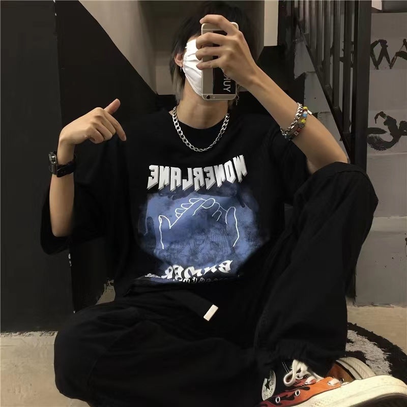 Áo Thun 100% Cotton Nguyên Chất Ngắn Tay Oversize Phong Cách Retro 2022 Thời Trang Cho Cặp Đôi