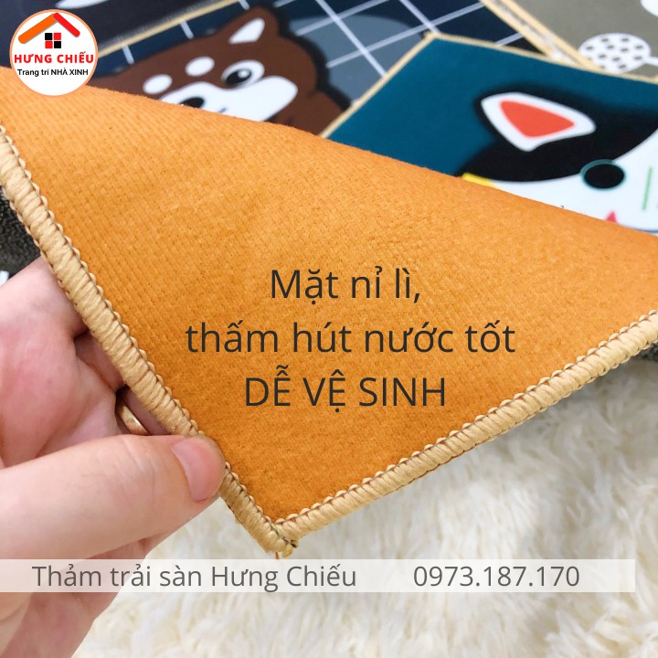 Thảm lau chùi chân thấm nước chống trơn trượt nhà bếp 3d hình thú cute CBL01