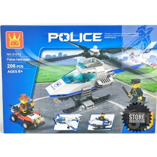 Lego Wange 51013 Lắp Ráp Trực Thăng Police 3 in 1 (  206 Mảnh )