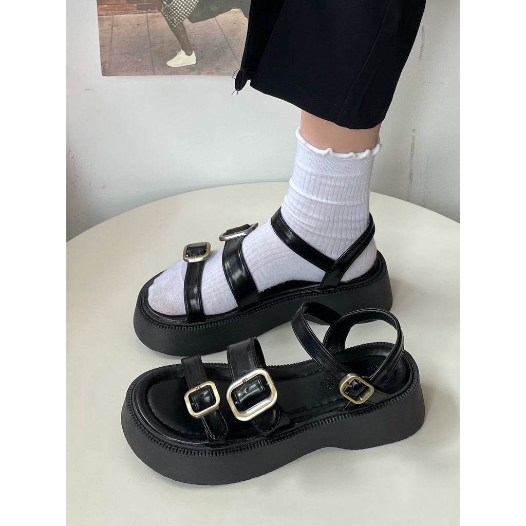 Dép Sandal nữ - Giày quai hậu đi học nữ quai mảnh đế xuồng phong cách ulzzang retro