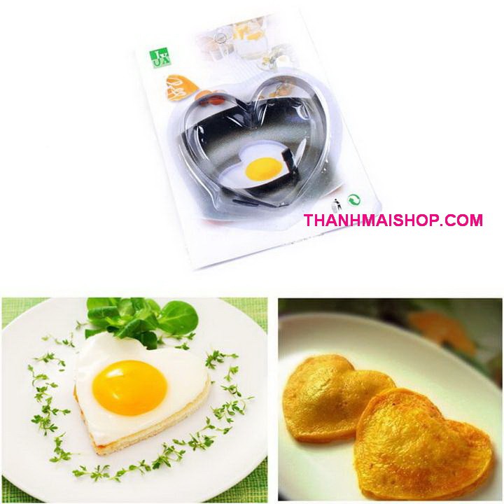 Combo 3 khuôn chiên trứng hình trái tim GD080x3