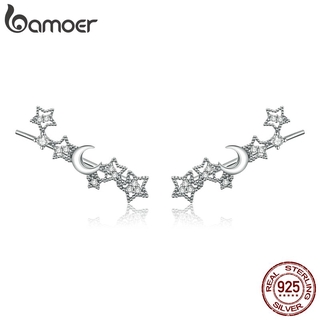 Bamoer Bông Tai Bạc 925 Hình Trăng Sao Thời Trang 2020 Cho Nữ # 926