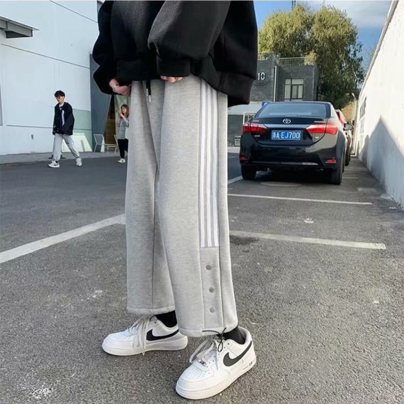 【M-3XL】Quần Dài thể thao dáng rộng ba hàng khuy thoải mái thời trang cho nam