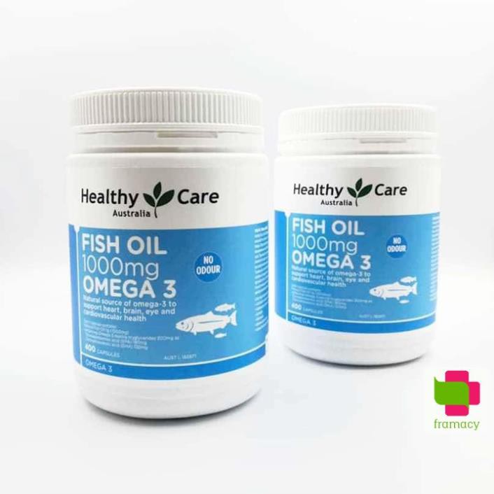 Dầu cá Healthy Care Fish Oil Omega 3 1000mg, Úc (400 viên) bổ sung DHA cho người từ 6 tuổi trở lên | BigBuy360 - bigbuy360.vn