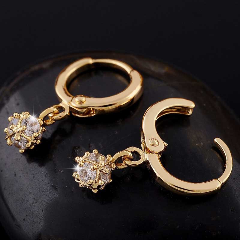 Khuyên tai đính đá hình vuông thời trang thanh lịch dành cho nữ