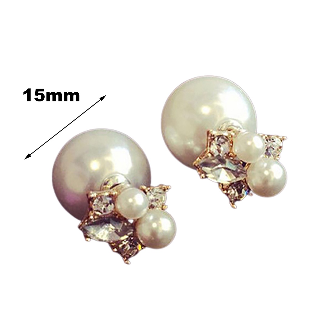 Bông tai hình giọt nước đính đá ngọc trai giả sang trọng thời trang cho nữ