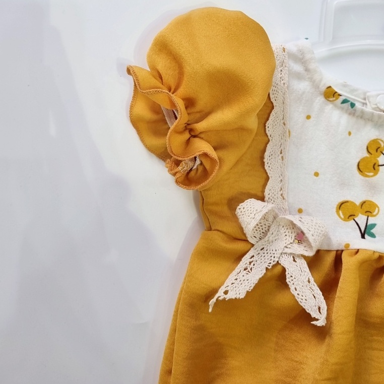 Set bodysuit cho bé gái sơ sinh kèm nón và tất cho bé MINTSCLOSET Mint's Closet cherry bé sơ sinh 1 2 tuổi - BS6118