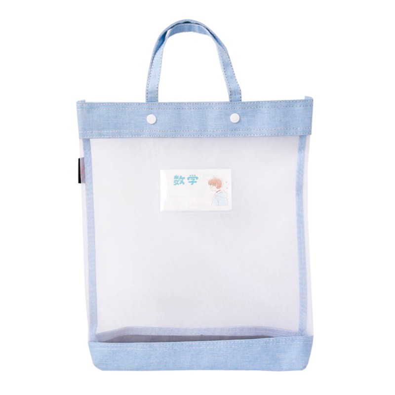 Túi tote đi học nylon lưới trong suốt phân loại môn học tiện dụng dành cho học sinh