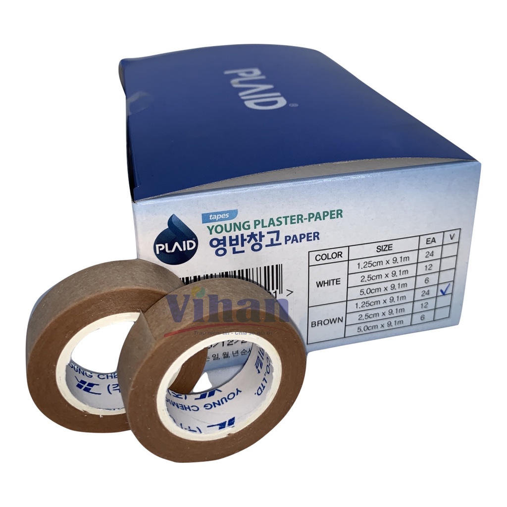 Băng keo cuộn giấy YOUNG PLASTER- PAPER , 1.25 x 9.1m