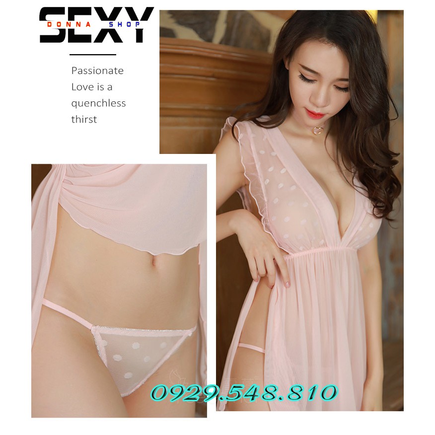 Váy ngủ sexy, chất liệu thun lưới mềm mịn, gợi cảm quyến rũ - Mã DN012