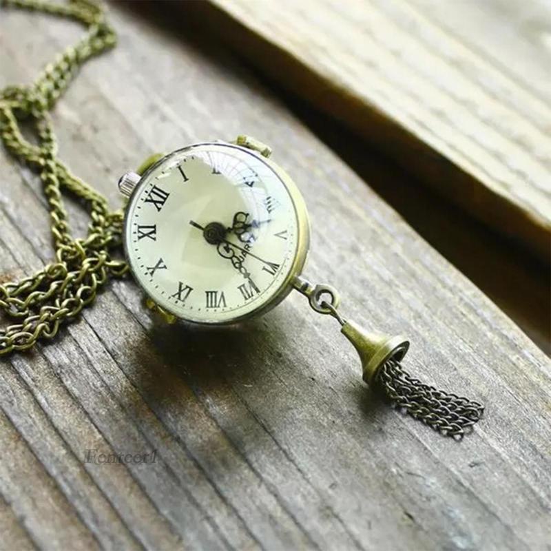 [Fenteer1] Mặt Dây Chuyền Đồng Hồ Quả Quýt Phong Cách Retro