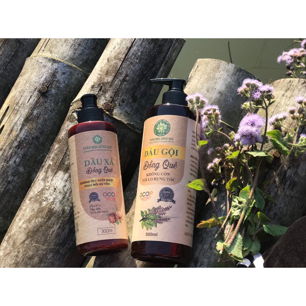 DẦU XẢ BƯỞI DỪA dưỡng tóc mềm mượt, Kích mọc tóc dày, Ngăn rụng tóc khô, chống hói đầu, Giảm gàu Natural Đồng Quê 300ml