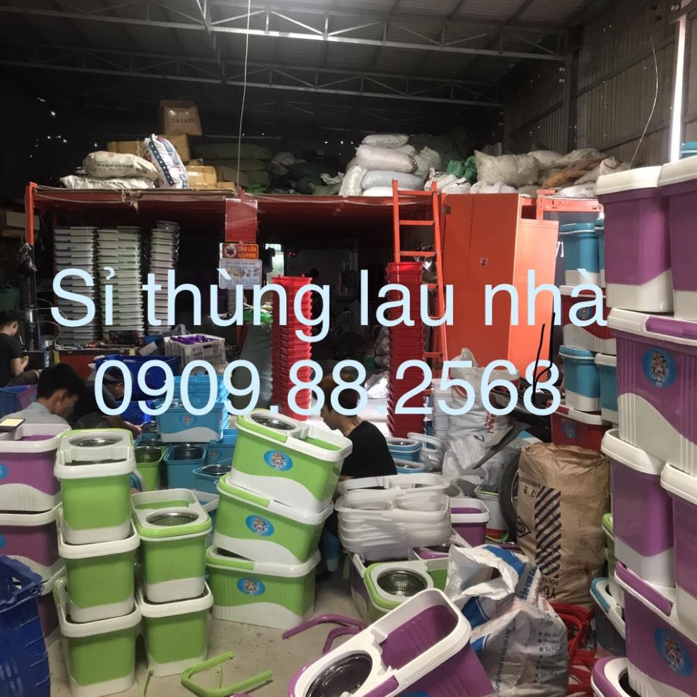 Thùng lau nhà 360 độ, Thùng lau nhà thông minh 360 độ  Siêu Bền lồng vắt Inox Nhựa Dày Dặn, Cứng Cáp