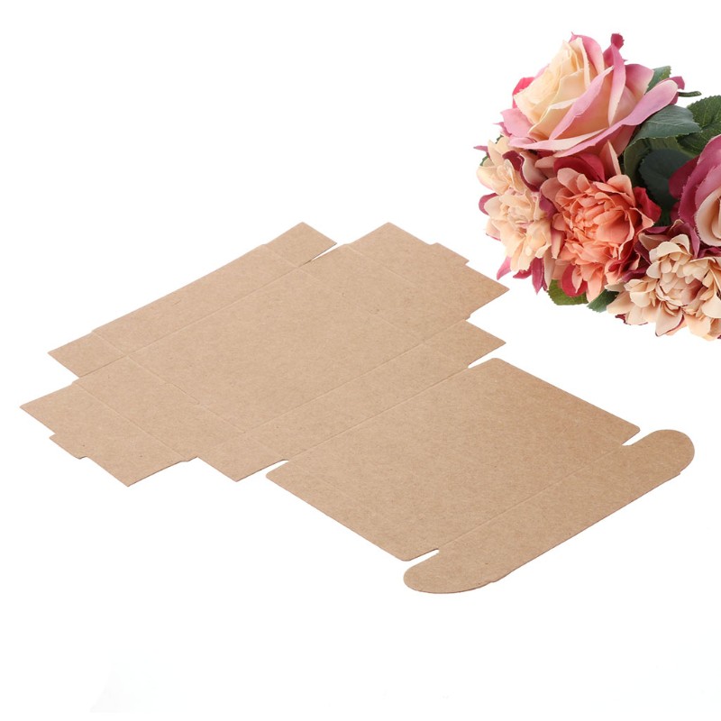 Bộ 50 cái hộp giấy màu nâu đựng quà bánh kẹo