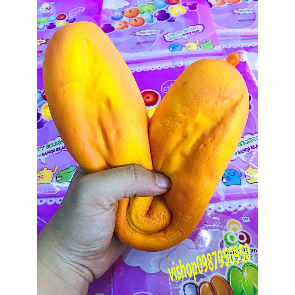 [CÓ VIDEO] Đồ Chơi Squishy Hình Bánh Mì Pháp dài 30cm