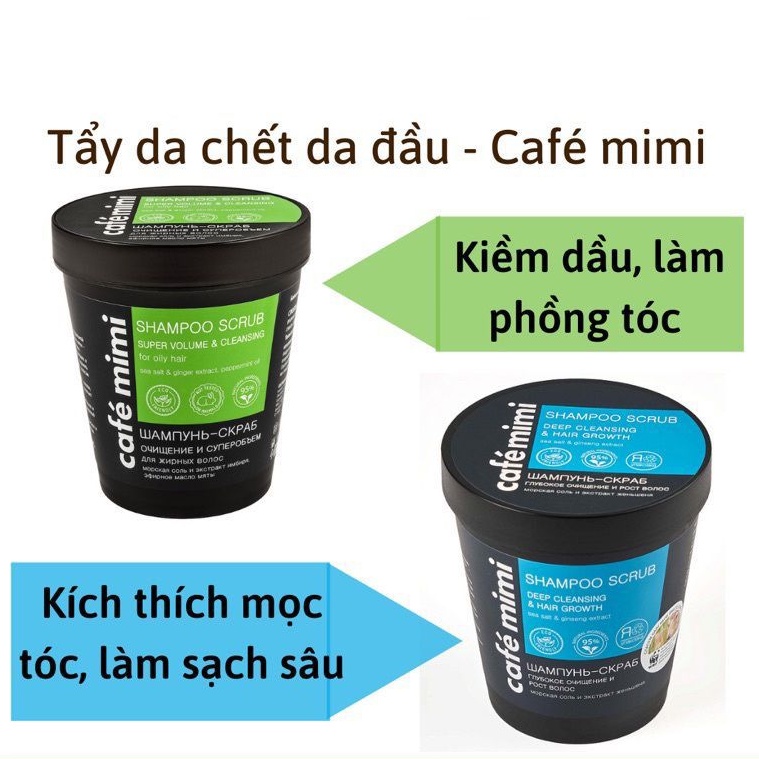 Dầu gội - Tẩy da chết da đầu Cafe Mimi Shampoo Scrub - Café Mini