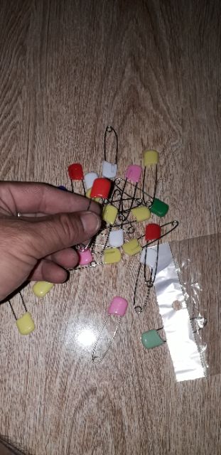 Sét 5 chiếc kim tây bằng thép không gỉ có đầu nhựa loại Đại dài 5,2 cm