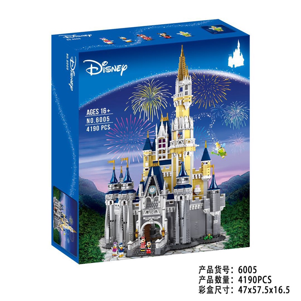 Đồ chơi Lắp ghép Mô hình Cinderella Princess Castle City 16008 Lâu Đài của Đại Gia Đình Disney 6005