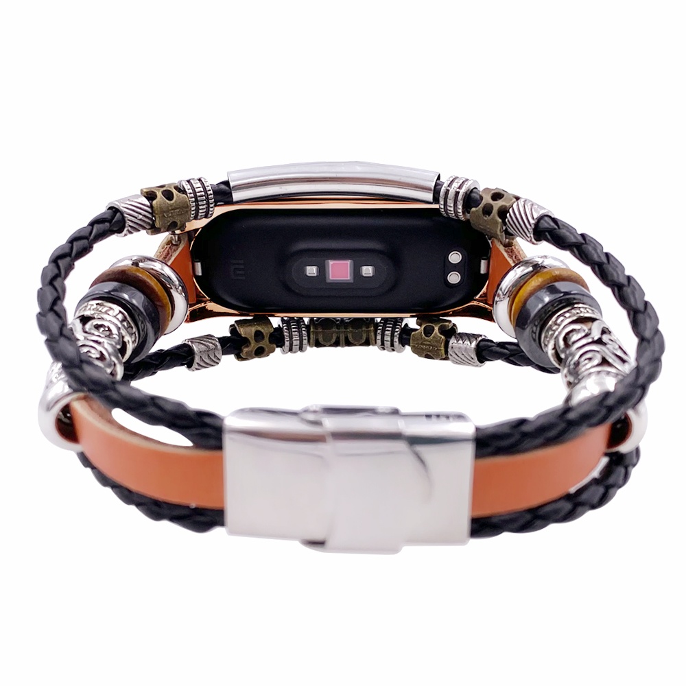 Dây đeo bằng da bện cho đồng hồ thông minh Mi Band 6/5/4/3