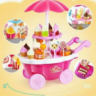 Bộ đồ chơi xe đẩy bán kem 2 tầng cho bé