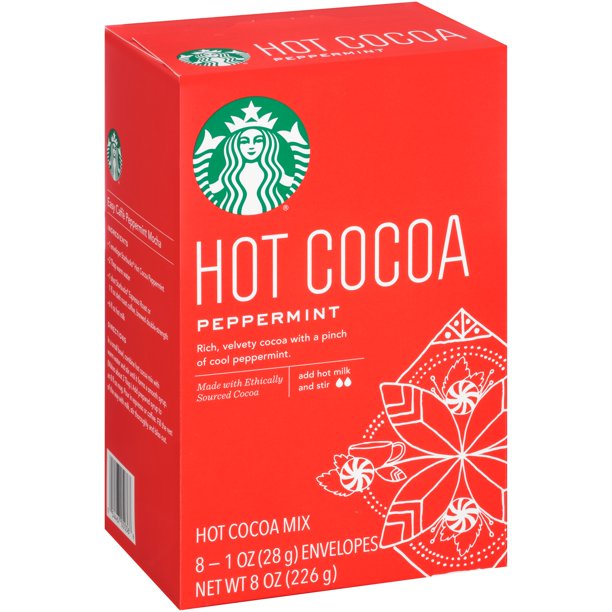 HỘP 6 - 8 GÓI BỘT CACAO - BẠC HÀ Starbucks Peppermint Hot Cocoa Mix, 170g - 226g