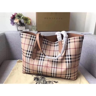 Túi da to bigsize 32cm - Túi burberry tote bag chất da đẹp đeo được 2 mặt thay đổi