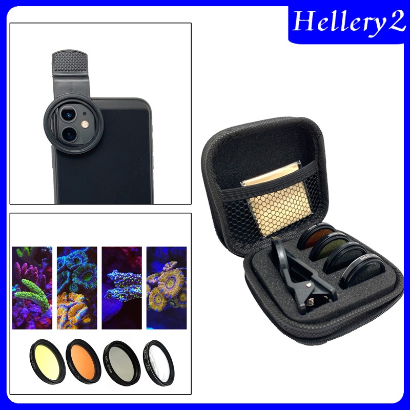 [HELLERY2] Smartphone Reef Coral Lens Filter Kits for Phone Reef Lenses 4 Lenses Kit