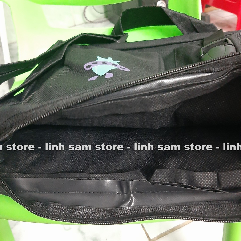 Túi xách đeo chéo nữ kiểu dáng mini bag Hàn Quốc thời trang canvas khóa kéo hai ngăn ngang chữ DANGER NO TOUCHING | BigBuy360 - bigbuy360.vn