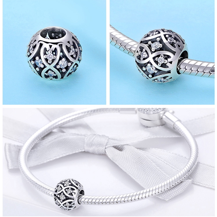 Charm vòng tay Bamoer SCC732 bằng bạc 925 sterling DIY thanh lịch