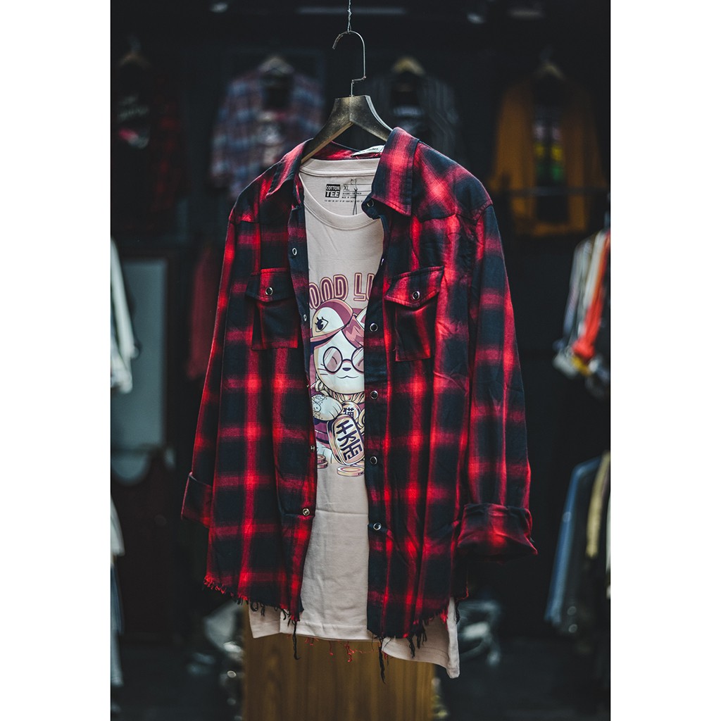 Áo Sơ Mi Dài Tay Sọc Caro Nam Nữ Thời Trang