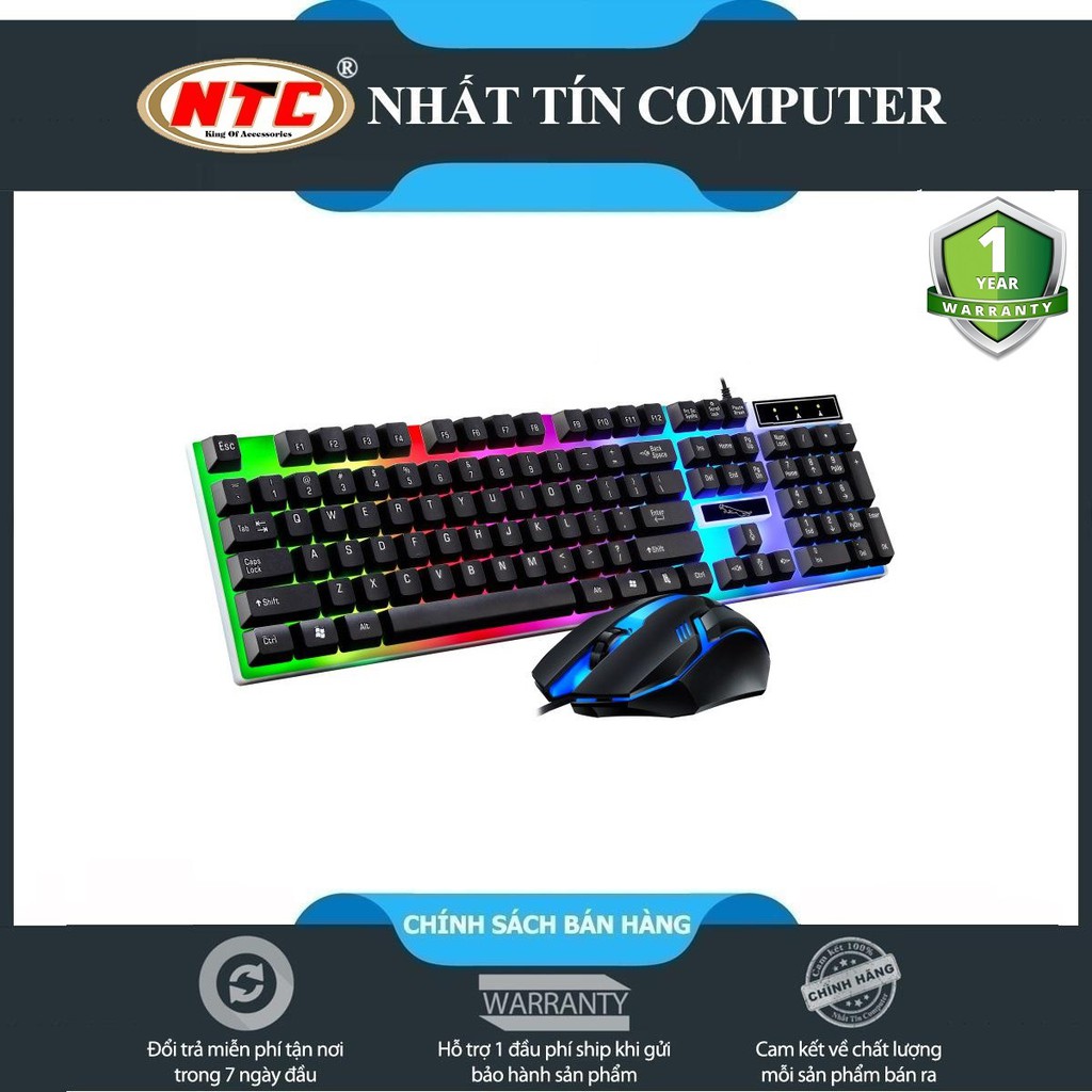 Bộ bàn phím giả cơ và chuột game dành cho game thủ NTC G21B led đa màu | WebRaoVat - webraovat.net.vn