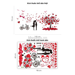 Decal cây trái tim tình yêu A863