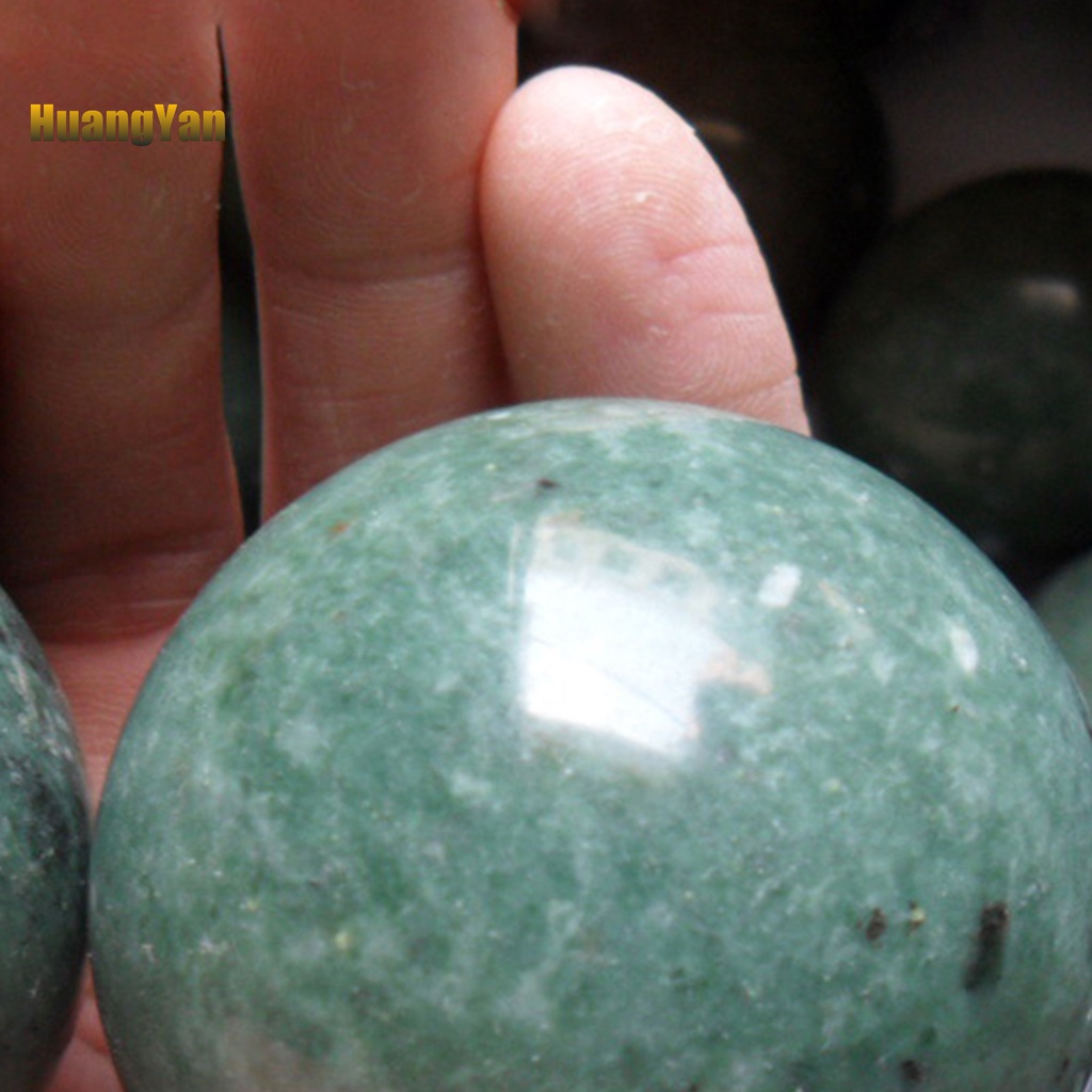 Bộ 2 Bóng Đá Ngọc Bích Xanh Lục Tự Nhiên Giảm Căng Thẳng Dùng Tập Thể Dục Ngón Tay